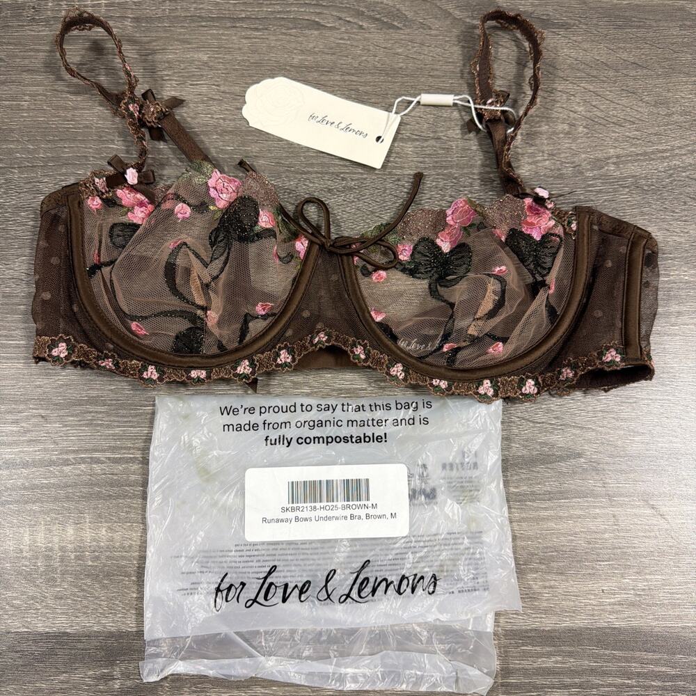 For Love And Lemons Runaway Bows Underwire Bra